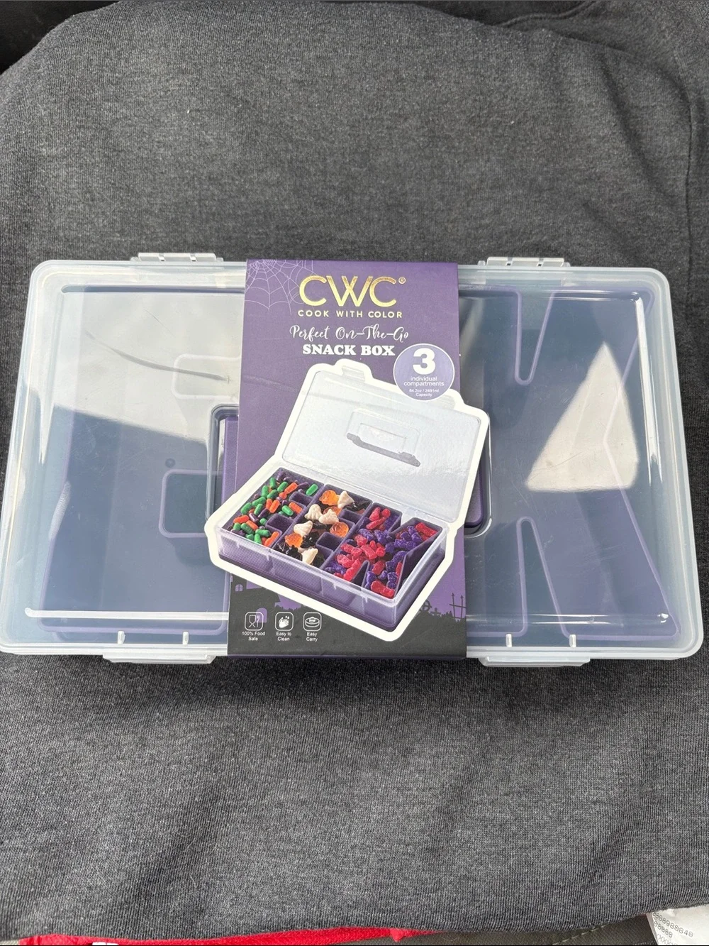 Purple EEK Snack Box Organizer - Portable Compartment Storage